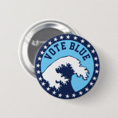 BLAUE Demokratische Blaue Welle Politik Button (Vorne & Hinten)