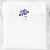 Blaue Dendrobium-Orchideen-Hochzeit  Runder Aufkleber (Tasche)