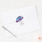 Blaue Dendrobium-Orchideen-Hochzeit  Runder Aufkleber (Umschlag)