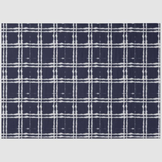 Blaue Denim-Abstrakte Gefärbte Krawatte Klassische Seidenpapier (Vorderseite)