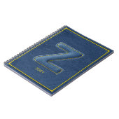 Blaue Denim-Imitat-Nähpatch-Buchstabe Z-Monogramm Notizblock (Linke Seite)