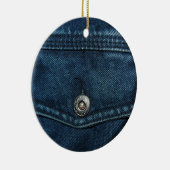 Blaue Denim-Pocket Keramikornament (Rechts)