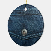 Blaue Denim-Pocket Keramikornament (Links)