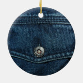 Blaue Denim-Pocket Keramikornament (Hinten)