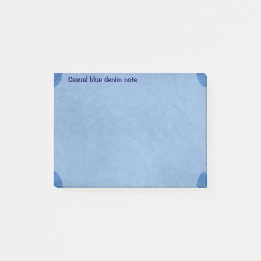 blaue Denim Post-it Klebezettel (Vorderseite)