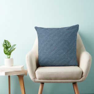 Blaue Denim Streifenmuster Kissen