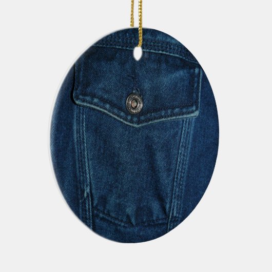 Blaue Denim-Tasche Keramikornament (Rechts)