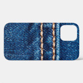 Blaue Denim-Textur mit Naht der Naht, Jeans Case-Mate iPhone Hülle (Rückseite (Horizontal))