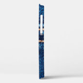 Blaue Denim-Textur mit Naht der Naht, Jeans Case-Mate iPhone Hülle (Rückseite / Links)