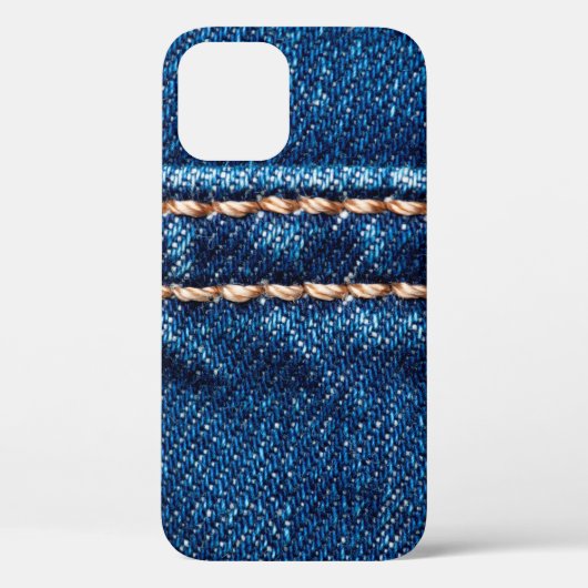 Blaue Denim-Textur mit Naht der Naht, Jeans Case-Mate iPhone Hülle (Rückseite)