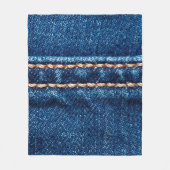 Blaue Denim-Textur mit Naht der Naht, Jeans Fleecedecke (Vorderseite)
