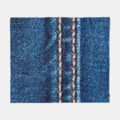 Blaue Denim-Textur mit Naht der Naht, Jeans Fleecedecke (Vorderseite (Horizontal))