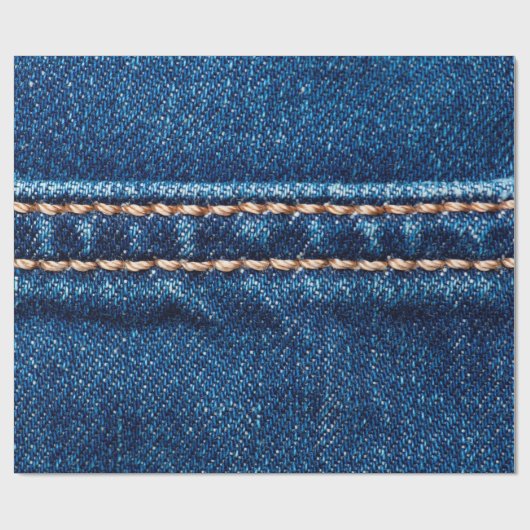 Blaue Denim-Textur mit Naht der Naht, Jeans Geschenkpapier (Flach)