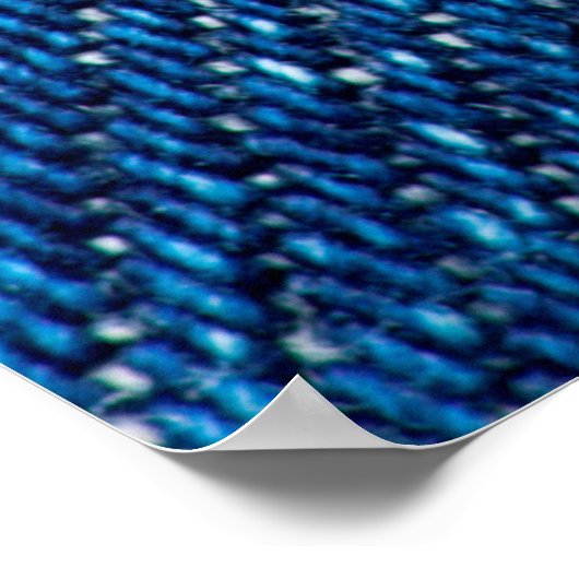 Blaue Denim-Textur mit Naht der Naht, Jeans Poster (Ecke)