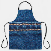 Blaue Denim-Textur mit Naht der Naht, Jeans Schürze (Vorderseite)