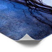 Blaue Depression Aquarellmalerei Poster (Ecke)