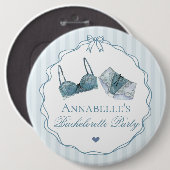 Blaue Dessous-Dusche-Junggesellinnen-Abschiedspart Button (Vorne & Hinten)