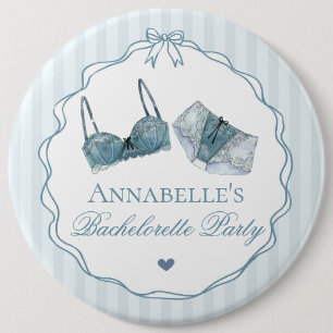 Blaue Dessous-Dusche-Junggesellinnen-Abschiedspart Button