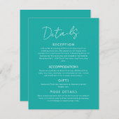 Blaue Details Große Hochzeitskarte Begleitkarte (Vorne/Hinten)