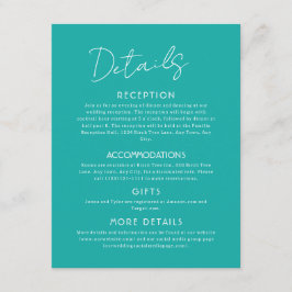 Blaue Details Große Hochzeitskarte Begleitkarte