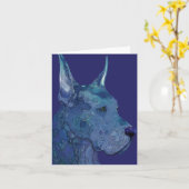 Blaue Deutsche Dogge in der Batik-Gruß-Karte Karte (Gelbe Blume)