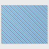 Blaue diagonale Pfefferminzstreifen Geschenkpapier (Flach)