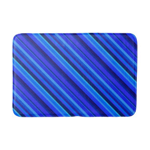 Blaue Diagonalstreifen Badematte