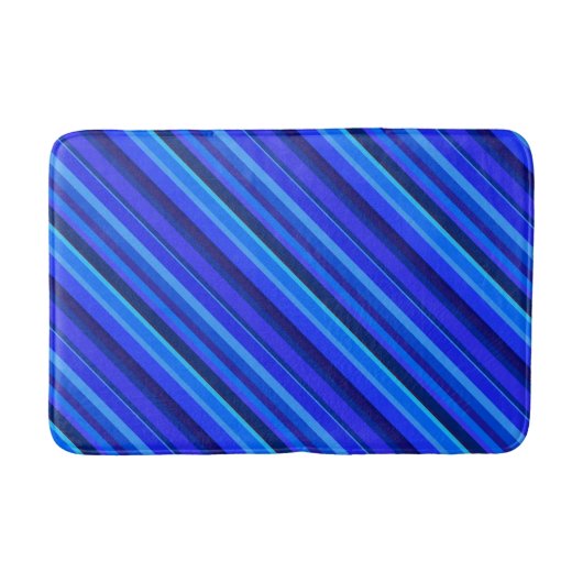 Blaue Diagonalstreifen Badematte (Vorderseite)
