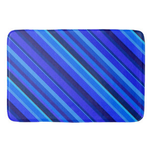 Blaue Diagonalstreifen Badematte