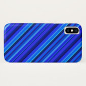 Blaue Diagonalstreifen Case-Mate iPhone Hülle (Rückseite (Horizontal))