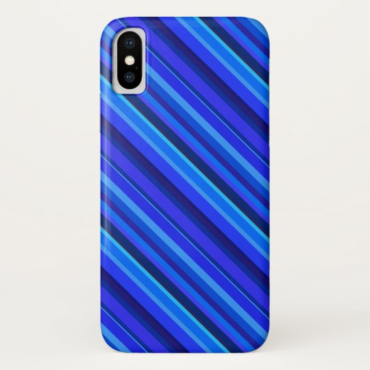 Blaue Diagonalstreifen Case-Mate iPhone Hülle (Rückseite)