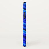 Blaue Diagonalstreifen Case-Mate iPhone Hülle (Hinten/Rechts)