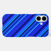 Blaue Diagonalstreifen Case-Mate iPhone Hülle (Rückseite (Horizontal))