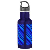 Blaue Diagonalstreifen Edelstahlflasche (Rückseite)