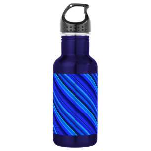 Blaue Diagonalstreifen Edelstahlflasche