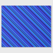 Blaue Diagonalstreifen Geschenkpapier (Flach)