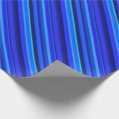 Blaue Diagonalstreifen Geschenkpapier (Ecke)