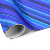 Blaue Diagonalstreifen Geschenkpapier (Rolleneckpunkt)