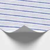 Blaue Diagonalstreifen Geschenkpapier (Ecke)