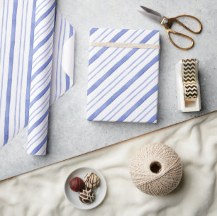 Blaue Diagonalstreifen Geschenkpapier