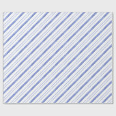 Blaue Diagonalstreifen Geschenkpapier (Flach)