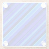 Blaue Diagonalstreifen Glasuntersetzer (Rückseite)