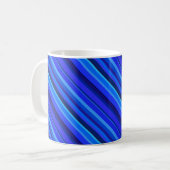 Blaue Diagonalstreifen Kaffeetasse (Vorderseite Links)