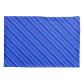 Blaue Diagonalstreifen Kissenbezug (Rückseite)