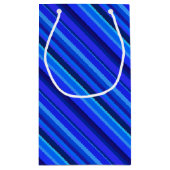 Blaue Diagonalstreifen Kleine Geschenktüte (Rückseite)
