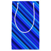 Blaue Diagonalstreifen Kleine Geschenktüte (Vorderseite)