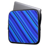 Blaue Diagonalstreifen Laptopschutzhülle (Vorderseite Links)