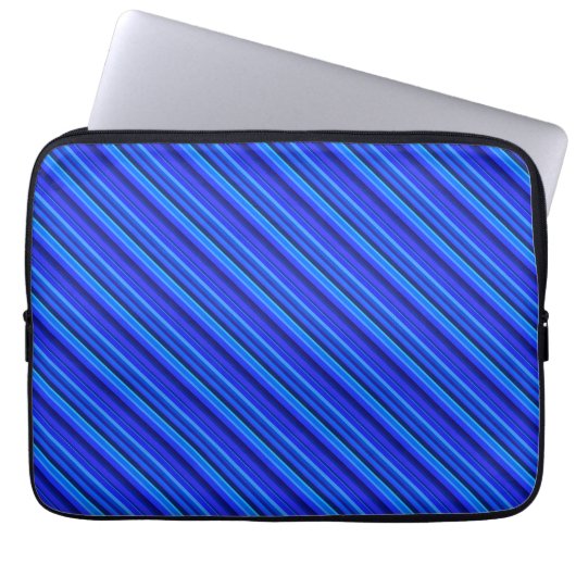 Blaue Diagonalstreifen Laptopschutzhülle (Vorderseite)