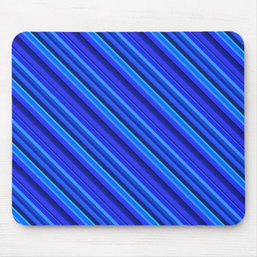 Blaue Diagonalstreifen Mousepad (Vorne)