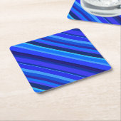 Blaue Diagonalstreifen Rechteckiger Pappuntersetzer (angewinkelt)